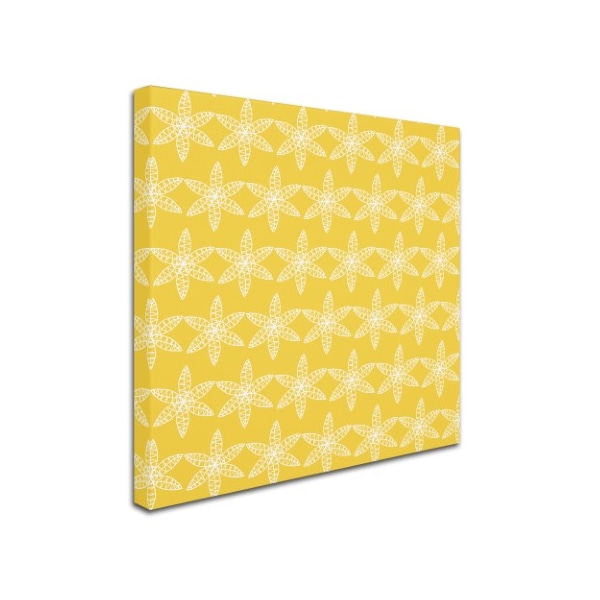 Jyotsna Warikoo 'June Blooms Leaf Print Yellow' Canvas Art,14x14